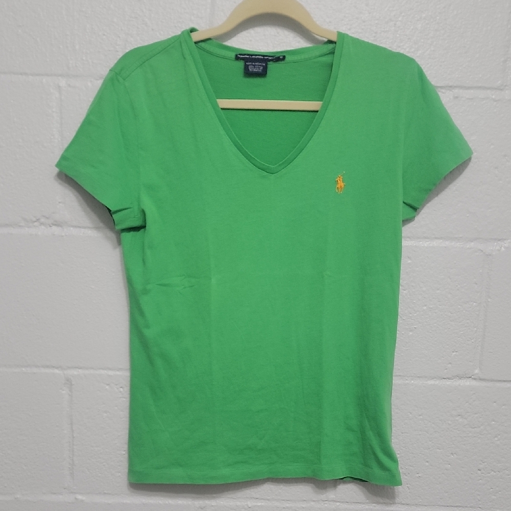 Ralph Lauren Bright Green V-Neck Tee